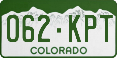 CO license plate 062KPT