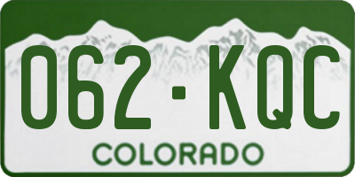 CO license plate 062KQC