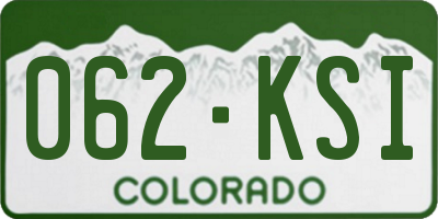 CO license plate 062KSI