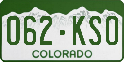CO license plate 062KSO