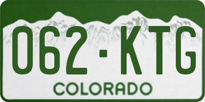 CO license plate 062KTG