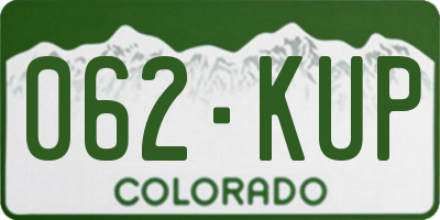 CO license plate 062KUP