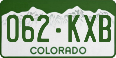 CO license plate 062KXB