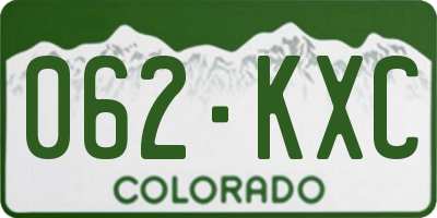 CO license plate 062KXC
