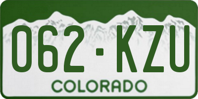 CO license plate 062KZU