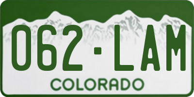 CO license plate 062LAM