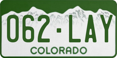 CO license plate 062LAY