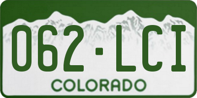 CO license plate 062LCI