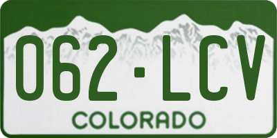 CO license plate 062LCV
