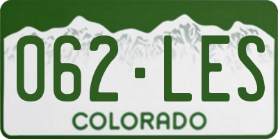 CO license plate 062LES