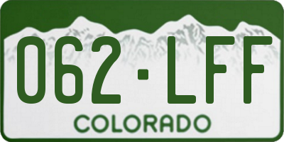 CO license plate 062LFF