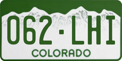CO license plate 062LHI