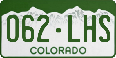 CO license plate 062LHS