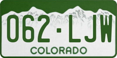 CO license plate 062LJW