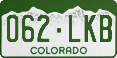 CO license plate 062LKB