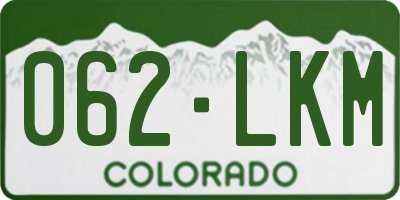 CO license plate 062LKM