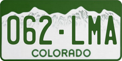 CO license plate 062LMA