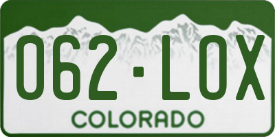 CO license plate 062LOX