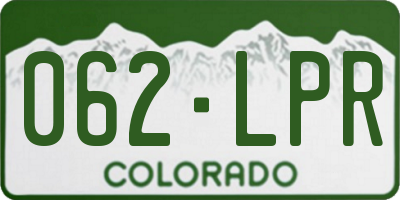 CO license plate 062LPR