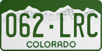 CO license plate 062LRC
