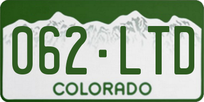 CO license plate 062LTD