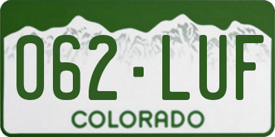 CO license plate 062LUF