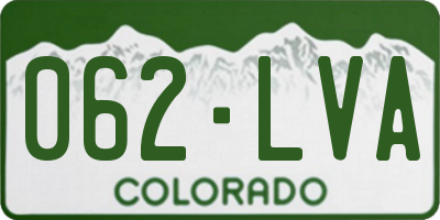 CO license plate 062LVA