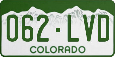 CO license plate 062LVD