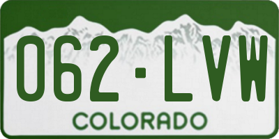 CO license plate 062LVW