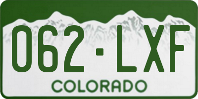 CO license plate 062LXF