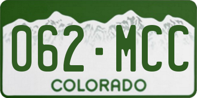 CO license plate 062MCC