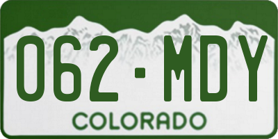 CO license plate 062MDY