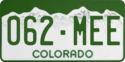 CO license plate 062MEE