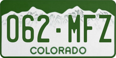 CO license plate 062MFZ