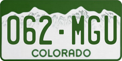 CO license plate 062MGU