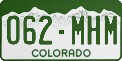 CO license plate 062MHM