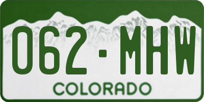 CO license plate 062MHW