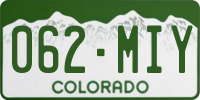 CO license plate 062MIY