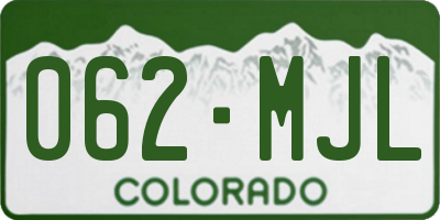 CO license plate 062MJL