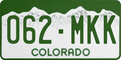 CO license plate 062MKK