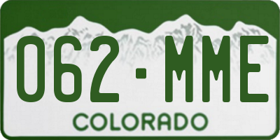 CO license plate 062MME