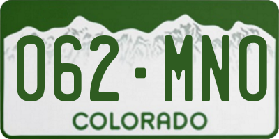 CO license plate 062MNO