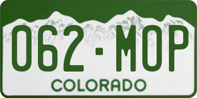 CO license plate 062MOP
