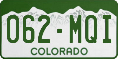 CO license plate 062MQI