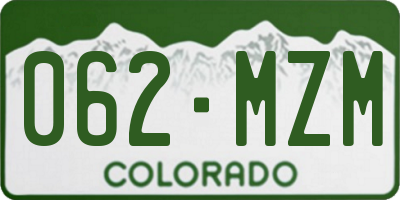 CO license plate 062MZM