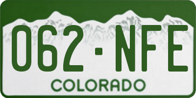 CO license plate 062NFE