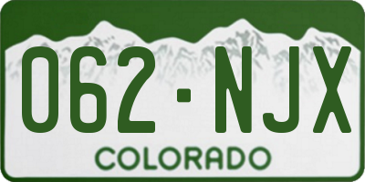 CO license plate 062NJX