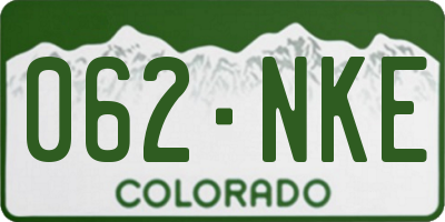 CO license plate 062NKE