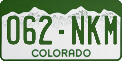 CO license plate 062NKM