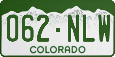 CO license plate 062NLW